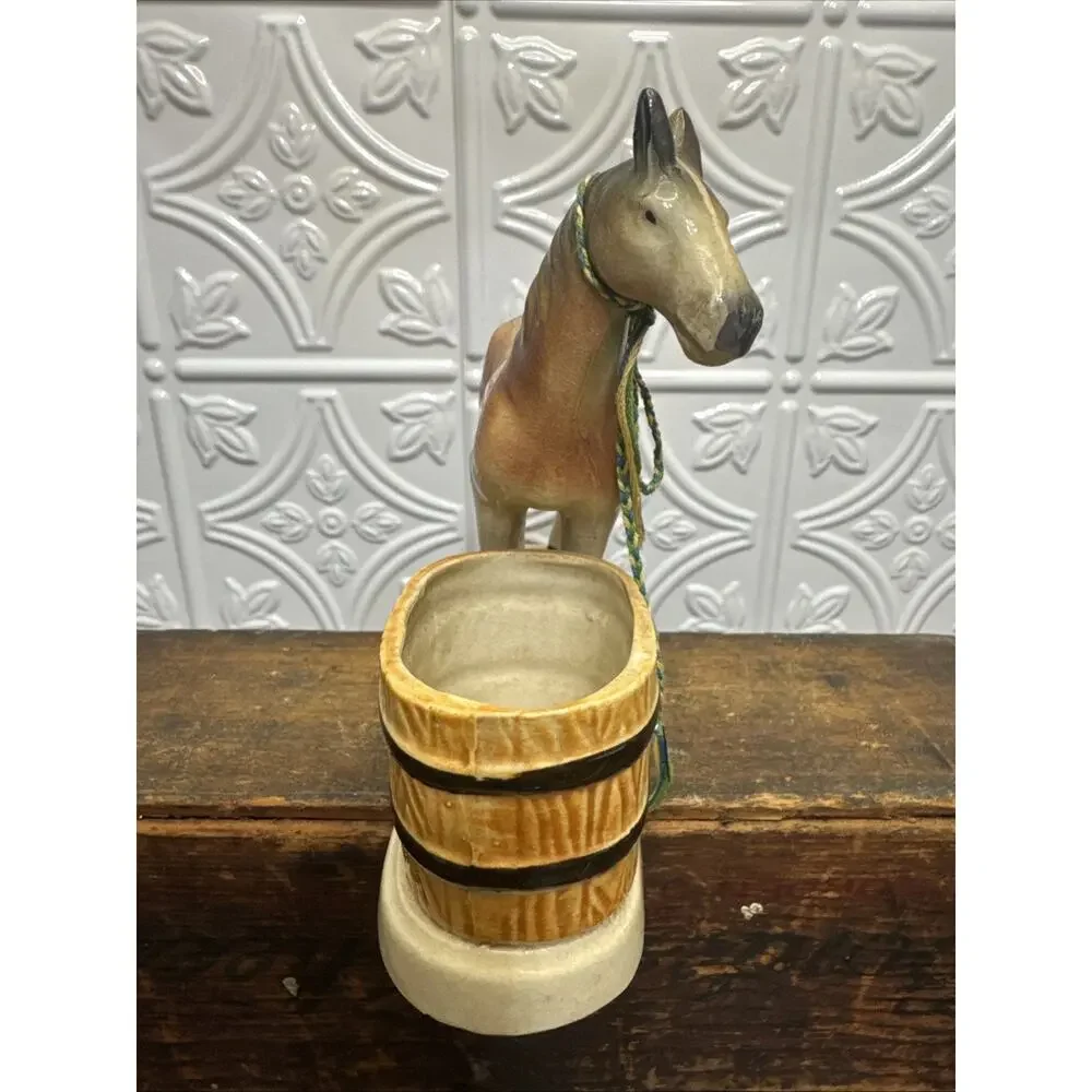 Vintage Japan Horse Planter Mare Ceramic Brown Figurine